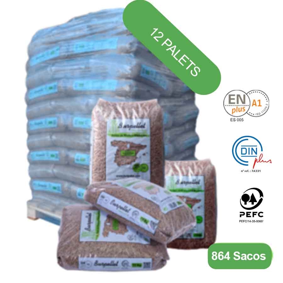 Burpellet -12 Palet de 864 Sacos certificado Enplus 15 kg