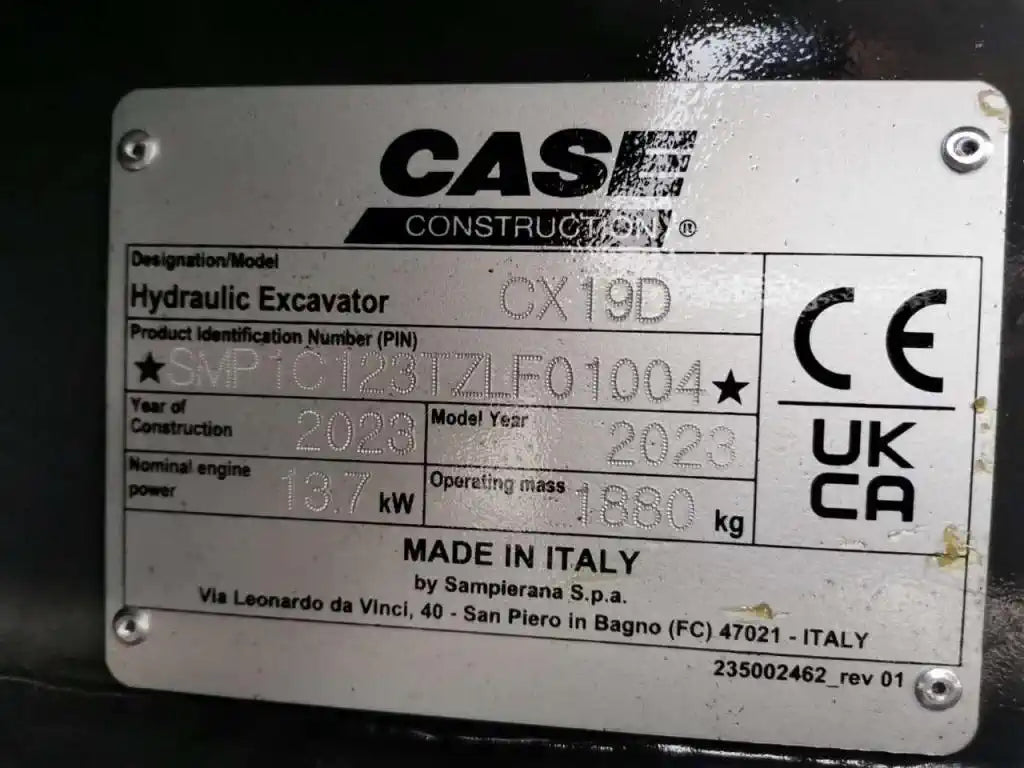Miniexcavadora CASE CX 19D – ocasión
