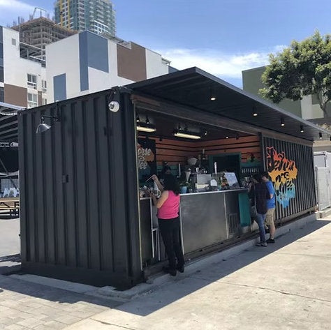 Contenedor Café-Bar Móvil – Kiosco Prefabricado, Acero Resistente y 100 % Personalizable