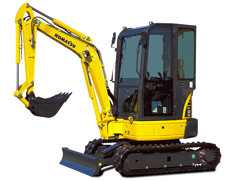 Miniexcavadora Komatsu PC26MR-3 de ocasión (2013) – 2,8T con 3 cucharas