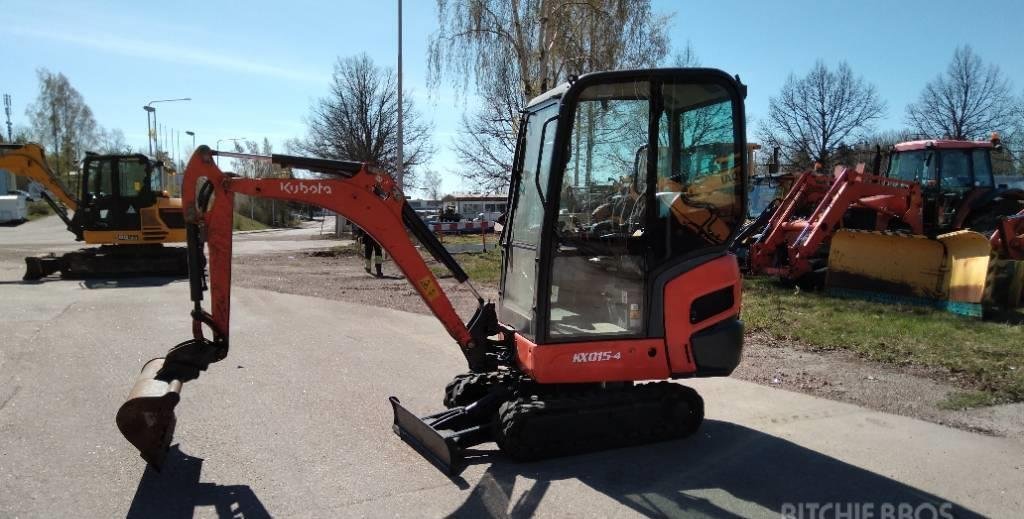 Kubota KX015-4 de ocasión (2015) – Miniexcavadora 1,5T revisada con 3 cucharones – 3 880 h