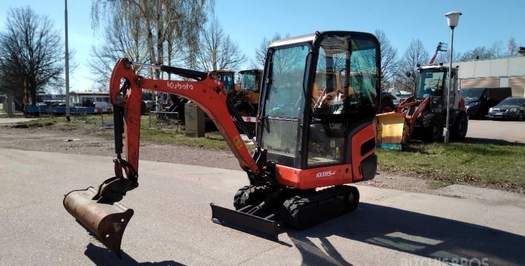 Kubota KX015-4 de ocasión (2015) – Miniexcavadora 1,5T revisada con 3 cucharones – 3 880 h