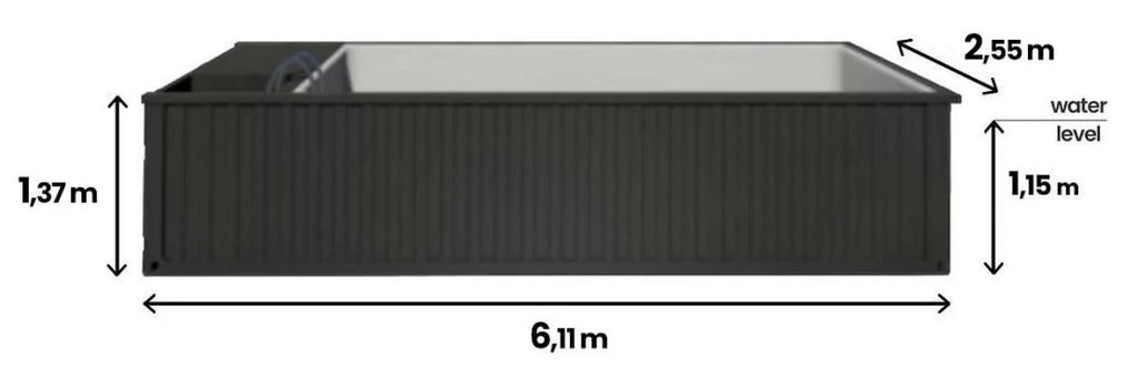 Piscina contenedor de 6,2 m x 2,5 m Jet Swim