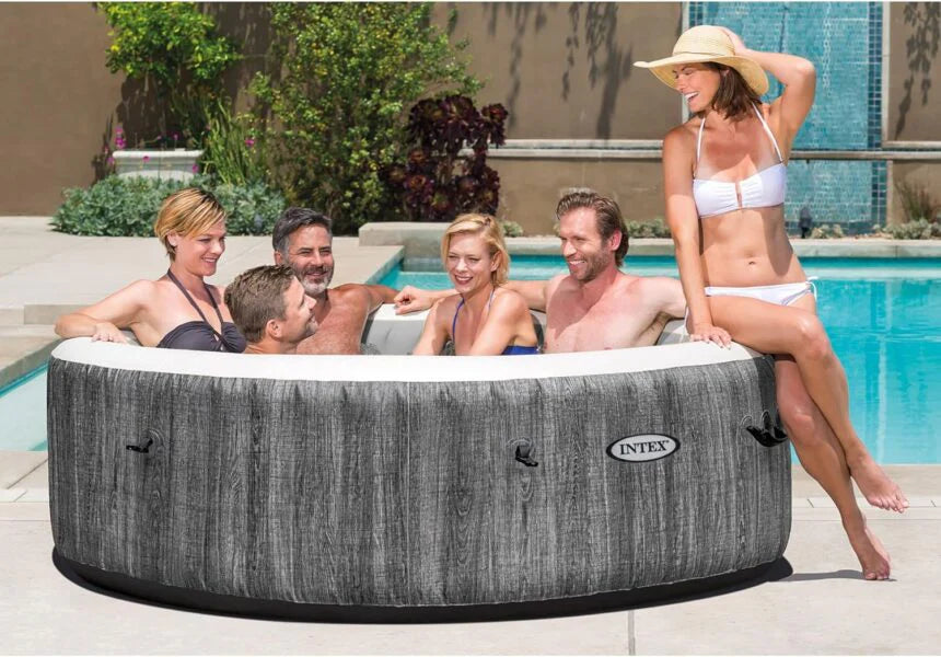 Intex PureSpa Deluxe Madera Gris 85″ x 25″