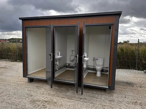 Contenedor Sanitario Tipo Pabellón con Triple Cabina