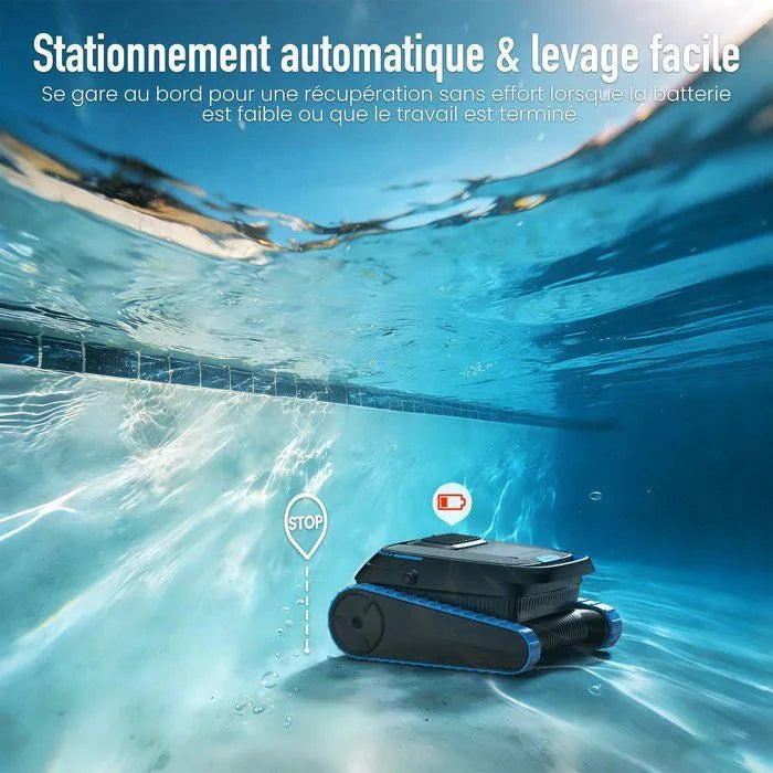 Robot limpiafondos AIRROBO CP40 para piscinas, limpieza de suelos y paredes, 120 min de autonom&iacute;a (170 m&sup2;), control por app, cesta grande de 4 L.