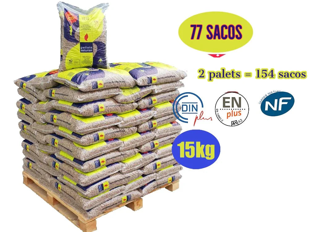 Pellets asturias – 2 Palets de 154 Sacos de 15kg