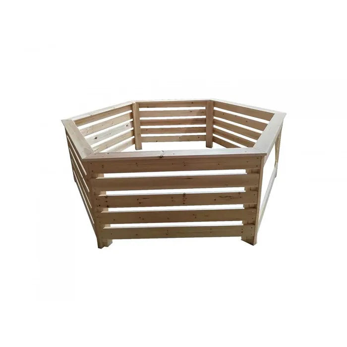 Revestimiento hexagonal de madera Habrita Foresta HAB 2722 BN para spas y piscinas hinchables 2,77x2,21x0,71m