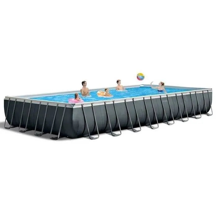 Kit de piscina desmontable tubular Intex Ultra XTR - 975 x 488 x 132 cm - Rectangular (Filtro de arena) + Limpiador de piscinas robótico Intex