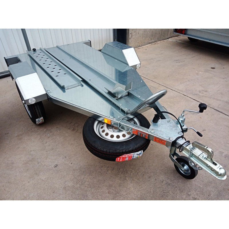 Remolque para una moto Remolque portamotos galvanizado con llantas de 13"